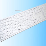 clavier médical, silicone, filaire, blanc, usb, étanche