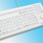 Clavier lavable avec mouse button série InduProof Advanced - Blanc