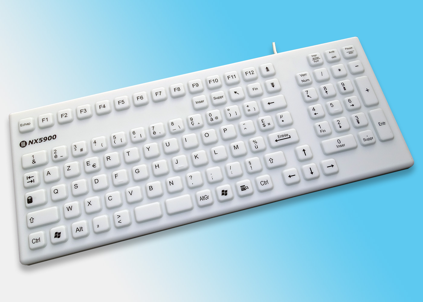 Clavier lavable silicone économique série InduProof® Smart - Nicomed