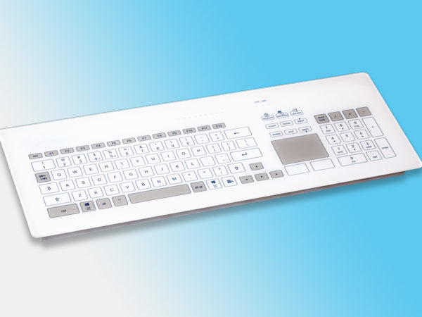 Clavier verre tactile capacitif filaire intégrable en panneau